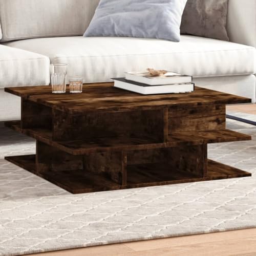 AJJHUUKI Tables-Accent Tables-Coffee Tables-Coffee Table Smoked Oak 70x70x29cm Holzwerkstoff von AJJHUUKI