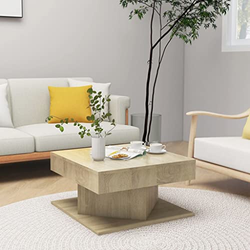 AJJHUUKI Tables-Accent Tables-Coffee Tables-Coffee Table Sonoma Oak 57x57x30cm Holzwerkstoff von AJJHUUKI