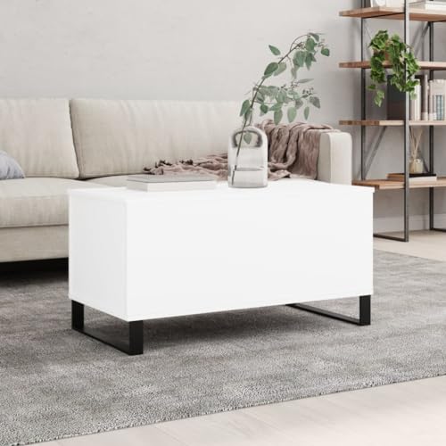 AJJHUUKI Tables-Accent Tables-Coffee Tables-Coffee Table White 90x44.5x45cm Engineered Wood von AJJHUUKI