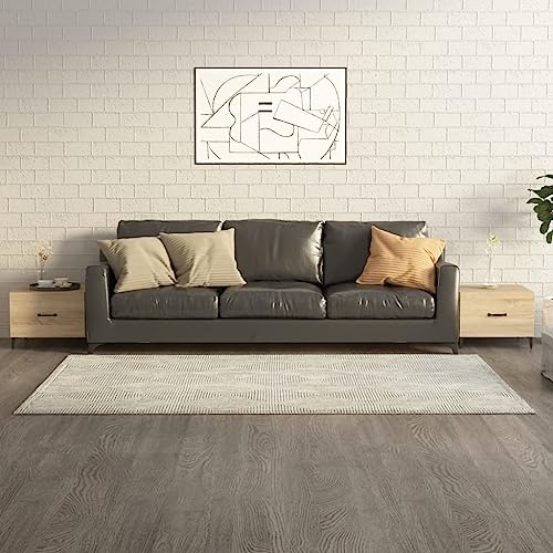 AJJHUUKI Tables-Accent Tables-Coffee Tables-Coffee Table with Metal Legs 2 pcs Sonoma Oak 50x50x40cm von AJJHUUKI