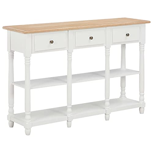 AJJHUUKI Tables-Accent Tables-End Tables-Console Table White 120x30x76cm MDF von AJJHUUKI