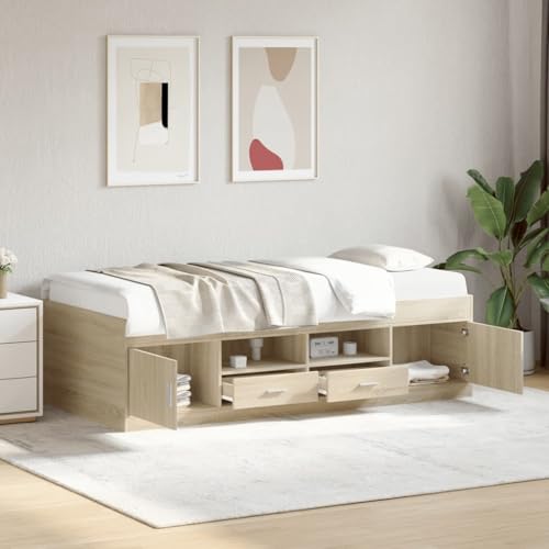 AJJHUUKI Tagesbett mit Schubladen ohne Matratze Sonoma Eiche 90x200 cm Möbel, Betten & Zubehör, Betten & Bettrahmen AJJHUUKI Tagesbett mit Schubladen ohne Matratze Sonoma Eiche 90x200 cm Möbel, Betten & Zubehör, Betten & Bettrahmen von AJJHUUKI