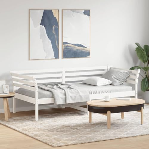 AJJHUUKI Tagesbett ohne Matratze weiß 90x200 cm Massivholz Kiefer Möbel Betten & Zubehör Betten & Bettrahmen AJJHUUKI Tagesbett ohne Matratze weiß 90x200 cm Massivholz Kiefer Möbel Betten & Zubehör Betten & Bettrahmen von AJJHUUKI