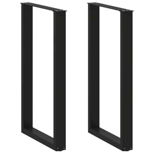 AJJHUUKI Tischzubehör, Tischbeine, Couchtischbeine, U-förmig, 2 Stück, schwarz, 60 x (100–101) cm, Stahl von AJJHUUKI