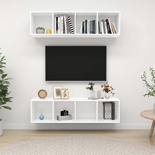 AJJHUUKI Wandmontierte TV-Schränke, 2 Stück, weiß, Holz-Möbel, Unterhaltungszentren und TV-Ständer AJJHUUKI Wandmontierte TV-Schränke, 2 Stück, weiß, Holz-Möbel, Unterhaltungszentren und TV-Ständer von AJJHUUKI