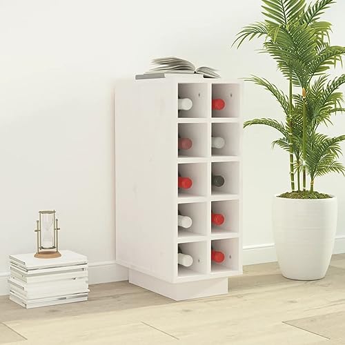 AJJHUUKI Weinschrank, weiß, 23 x 34 x 61 cm, Massivholz, Kiefer, Möbel, Schränke und Aufbewahrung, Weinregale von AJJHUUKI