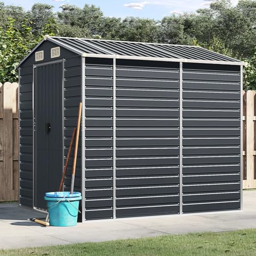 Gartenhaus Anthrazit 191x215x198cm Stahl verzinkt von AJJHUUKI