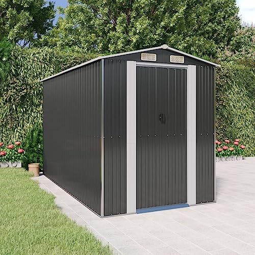 Gartenhaus Anthrazit 192x357x223cm Stahl verzinkt von AJJHUUKI