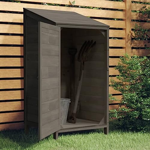 Gartenhaus Anthrazit 55x52x112cm Massivholz Tanne von AJJHUUKI