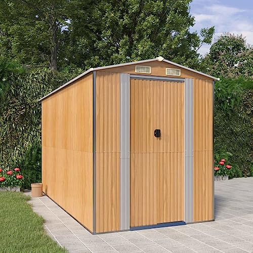 Gartenhaus Hellbraun 192x357x223cm Stahl verzinkt Gartenhaus Hellbraun 192x357x223cm Stahl verzinkt von AJJHUUKI