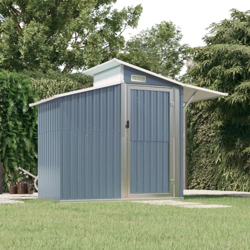 Gartenhaus grau 270x130x208,5 cm Stahl verzinkt Gartenhaus grau 270x130x208,5 cm Stahl verzinkt von AJJHUUKI