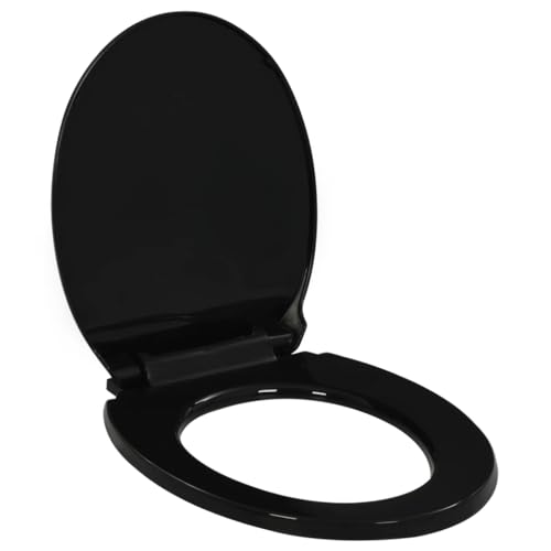 Home Items, Soft-Close-Toilettensitz mit Schnellverschluss-Design, schwarz, Anzugmöbel von AJJHUUKI