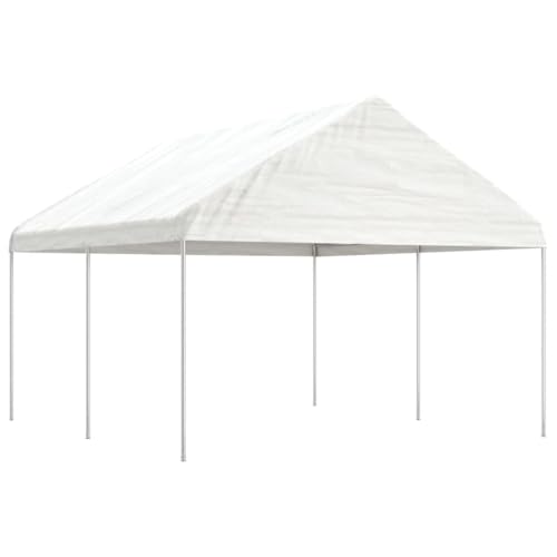 Pavillon mit Dach weiß 4,46 x 4,08 x 3,22 m Polyethylen von AJJHUUKI