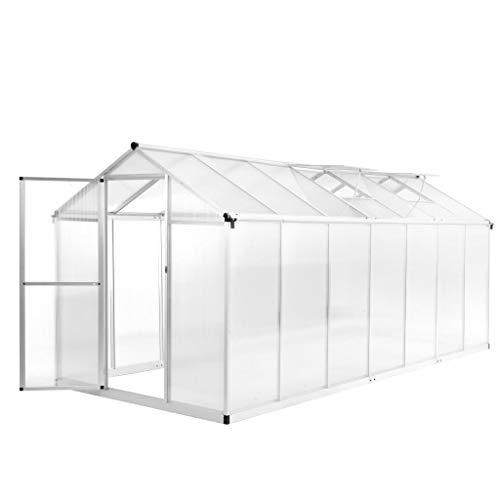 Rasen & Garten Gartenarbeit Gewächshäuser Gewächshaus Aluminium 421x190x195cm 15,6m von AJJHUUKI