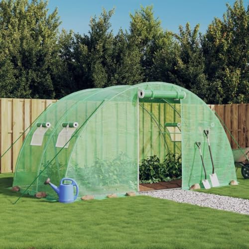 Rasen & Garten Gartenarbeit Gewächshäuser Gewächshaus mit Stahlrahmen grün 8m 4x2x2m von AJJHUUKI