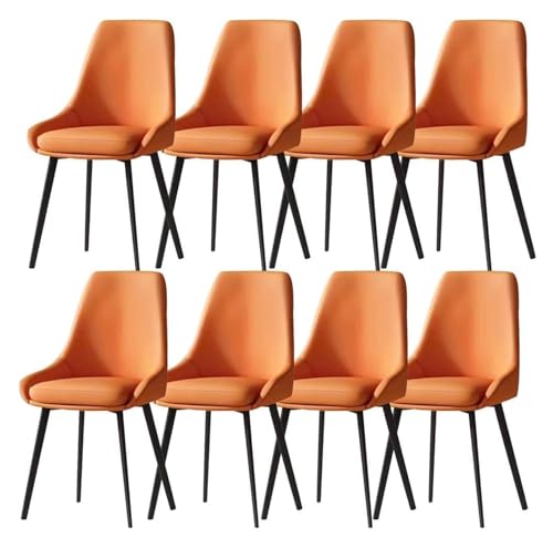 AJKKYFBI Chai-Esszimmerstühle aus Kunstleder, für Küche, Wohnzimmer, Theke, Loungesessel mit Metallstuhlbeinen für gewerbliche Restaurants (Farbe: Orange-Rot, Größe: Einheitsgröße) von AJKKYFBI
