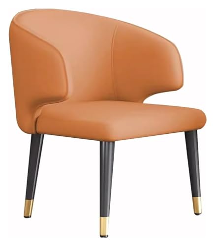AJKKYFBI Chai Esszimmerstühle aus Mikrofaser-Leder, mit ergonomischen Armlehnen, Rückenlehne für Theke, Lounge, Wohnzimmer, Empfangsstuhl, Wohnzimmerstühle/Orange (Farbe: Orange) von AJKKYFBI