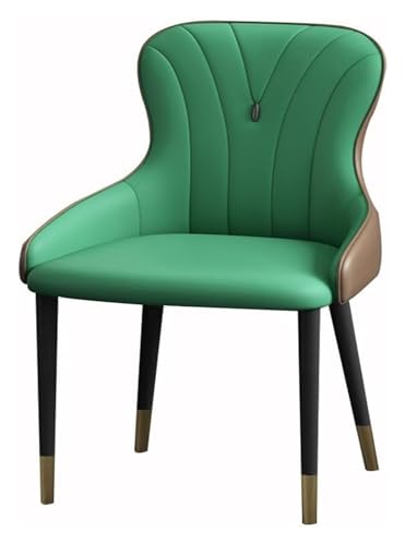 AJKKYFBI Chai Esszimmerstühle aus Nappaleder, Wohnzimmerstuhl mit Metallstuhlbeinen für gewerbliche Restaurants (Farbe: Grün + Kaffee, Größe: Einheitsgröße) von AJKKYFBI
