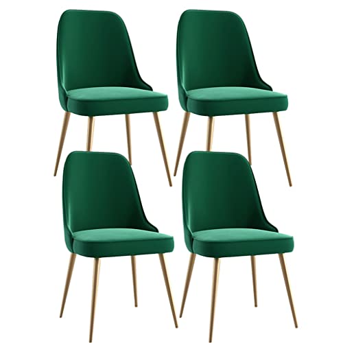 AJKKYFBI Chai Esszimmerstühle aus Samt, 4er-Set, Küchenstuhl mit ergonomischer Rückenlehne und Metallbeinen für Theke, Lounge, Wohnzimmer, Empfangsstuhl (Farbe: Grün) von AJKKYFBI