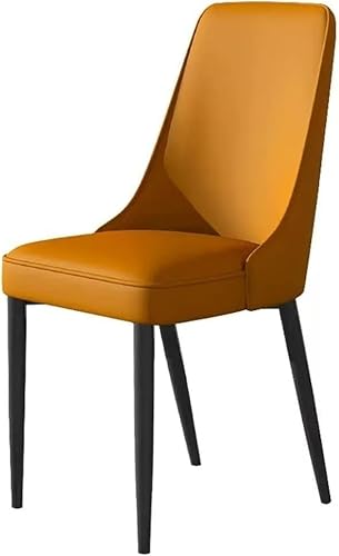 AJKKYFBI Chai-Esszimmerstühle für Küche, Esszimmer, gepolsterter Lederstuhl aus der Mitte des Jahrhunderts, robuste Esszimmerstühle aus Metall (Farbe: Orange, Größe: 1 Stück) von AJKKYFBI