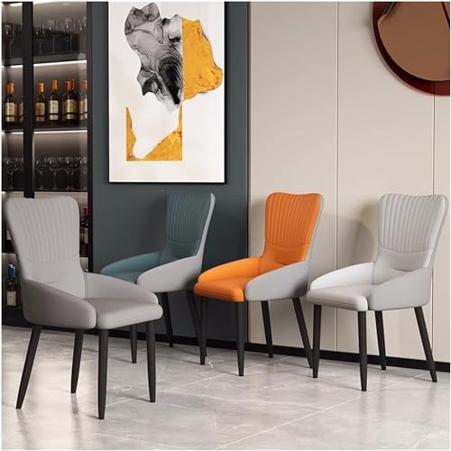 AJKKYFBI Chai Esszimmerstühle mit Flügelrückseite, Küchenstühle mit Kunstlederpolsterung und Stahlbeinen, Waschtisch-Lounge-Stühle (Farbe: 4 Stück) von AJKKYFBI