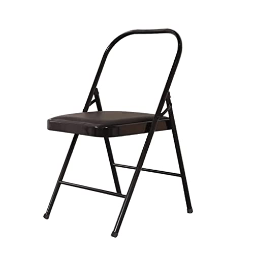 AJKKYFBI Chai-Hocker, Klappstuhl, gepolsterter Klappstuhl, ergonomisch, PU-Leder, gepolsterter Yoga-Stuhl für kommerzielle Innenveranstaltungen, 150 kg, stark und stabil von AJKKYFBI