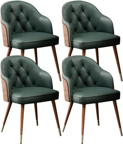 AJKKYFBI Esszimmer-Chai-Stühle für Küche, Esszimmer, modernes Mikrofaser-Leder, hohe Rückenlehne, gepolstert, weicher Sitz, Wohnzimmerstühle mit Buchenholz-Metallbeinen (Farbe: Rosa) von AJKKYFBI