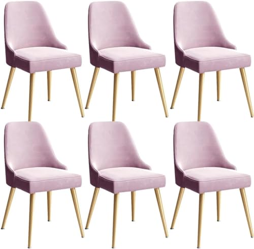 AJKKYFBI Esszimmerstühle Chai Esszimmerstühle Set mit 6 modernen Samt-Küchenzimmerstühlen, gepolsterter Akzent, Freizeit, Beistellstühle mit Metallbeinen für Wohnzimmer, Schlafzimmer, Küche (Farbe: von AJKKYFBI
