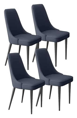 AJKKYFBI Esszimmerstühle aus Chai, Kunstleder, mit schützenden Fußpolstern und Metallbeinen, gepolsterte Küchenstühle (Farbe: Blau) von AJKKYFBI
