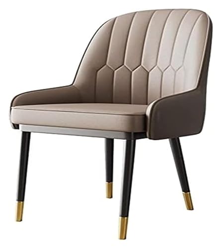 AJKKYFBI Esszimmerstühle aus PU-Leder mit schwarzen Metallbeinen, Halterung aus Karbonstahl, ergonomische gepolsterte Sitzstühle (Farbe: Komplexion, Größe: Größe) von AJKKYFBI