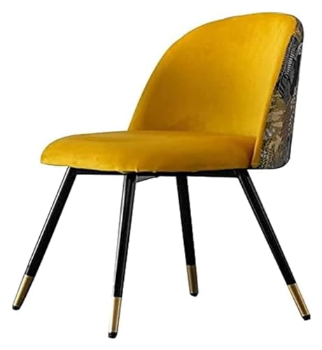 AJKKYFBI Esszimmerstühle mit Flanell-Stickerei, Bürostuhl mit Metallbeinen, Sitz und Rückenlehnen, Wohnzimmer-Lounge-Stuhl (Farbe: Natur, Größe: Größe) von AJKKYFBI