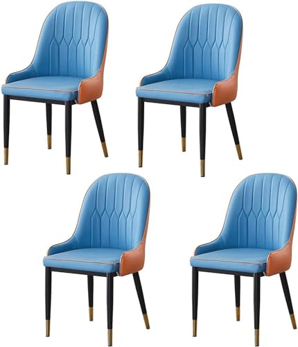AJKKYFBI Esszimmerstuhl Chai Esszimmerstuhl Küche Esszimmer Möbel Stühle PU-Leder Esszimmerstühle Set mit 4 Beistellstühlen mit Metallfüßen (Farbe: C) von AJKKYFBI