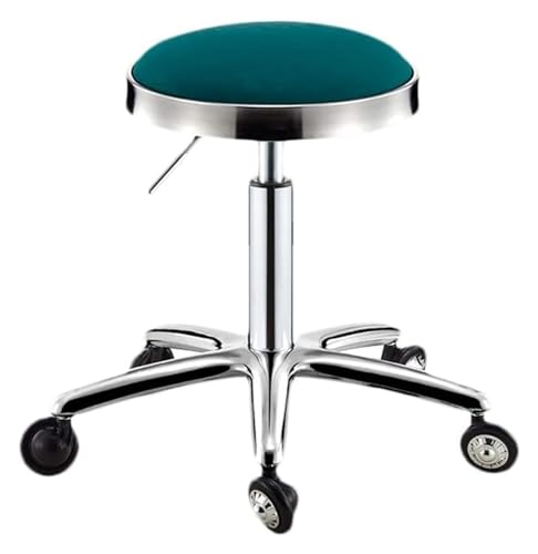 AJKKYFBI Rollhocker mit Rollen, Rollstuhl, Drehstuhl, Rollsalonhocker (Farbe: Grün) von AJKKYFBI