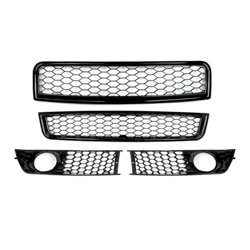 AJOHBM Nebel Lampe Grill Für A4 B6 2002 2003 2004 2005 Schwarzer RS-Style-Frontgrill Oben Und Unten + Nebelscheinwerfergrill Mit Wabengitter In Der Mitte Und Unten AJOHBM Nebel Lampe Grill Für A4 B6 2002 2003 2004 2005 Schwarzer RS-Style-Frontgrill Oben Und Unten + Nebelscheinwerfergrill Mit Wabengitter In Der Mitte Und Unten von AJOHBM
