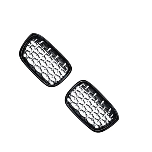AJOHBM Nebel Lampe Grill Stoßstangengrill Mit Diamant-Rennsport-Design Im Meteor-Stil Für B&MW X3 G01 G08 X4 G02 2018 2019 2020 2021(Black and Silver) von AJOHBM