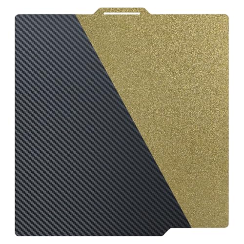 AJOYIB Strukturiertes PEI & Glattes PET (Kohlefaser-Muster) Wärmebettplatte Flexibles Druckbett Kompatibel mit Bambu Lab X1C / X1 / X1E / A1 / P1S / P1P von AJOYIB
