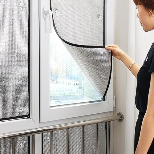 8 mm Dicke Sonnenschutz Folie Rückstandslose Fensterfolie 30-150 cm Blickdicht Reflektierende Isolierfolie 99% Uv-Schutz Dämmfolie für Schlafzimmer Badezimmer Büro Dachfenster(50 x 50cm) von AJTXCSFOQL