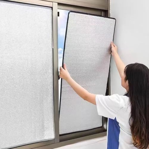 9 mm Dicke Wärmeisolierung Aluminisierte Isolierfolie Sonnenschutzfolie 99% Uv-Schutz, Reflektierende Fensterfolie mit Saugnapf für Fenster Innen oder Außen(90x180cm) von AJTXCSFOQL