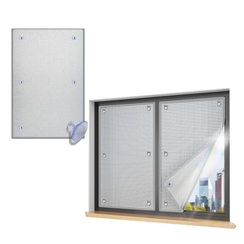 AJTXCSFOQL Alufolie für Dachfenster Sichtschutz Wärmeisolierung Reflektierende Fensterfolie 99% UV-Schutz Sonnenschutzfolie Fenster Innen oder Außen Isolierfolie mit Saugnapf(80cm x 90cm) von AJTXCSFOQL