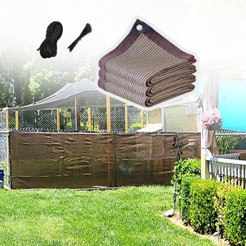 AJTXCSFOQL Garten Schattierungsnetz Sonnenschutz Netz Braun Schattiernetz mit Ösen 85% UV-Beständiges für Pflanzenschutz Gewächshaus Scheune Außen Hof Dach Kühlung(4 x 12m) von AJTXCSFOQL
