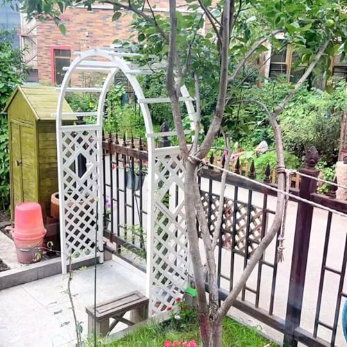 AJTXCSFOQL Gartenbogen Pergola Rosenbogen Weiß, Rankgitter Spalier Torbogen Garten Holz, Rankhilfe Witterungsbeständig Rosengestell 200 180 140 160 120 cm(WxH 140x225cm) von AJTXCSFOQL