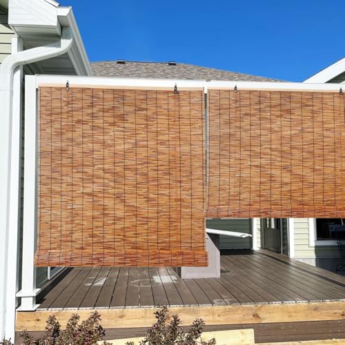 AJTXCSFOQL Natur Bambusrollo Jalousien Bambus 280 120 240 160 180 260 200 220 Länge Outdoor Wetterfest Sonnenschutz Sichtschutz Rollo Seitenzugrollo Handgewebt für Fenster Türen(150 x 160 cm) von AJTXCSFOQL