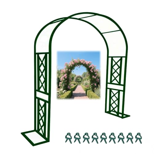 AJTXCSFOQL Rosenbogen Pergola Metall Stabil 1.4 2 2.8 3.2 2.4 1.8 m Wetterfest Rankgitter Rankhilfe Rankbogen Gartenbogen Torbogen Hochzeit(Grün,WxH 3.4x2.7m) von AJTXCSFOQL