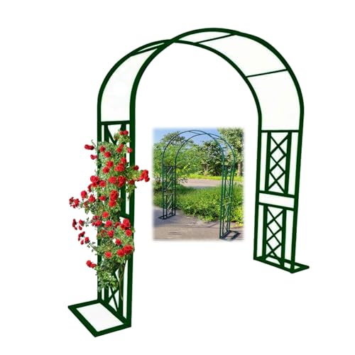 AJTXCSFOQL Rosenbogen Stabiles Metallgestell Torbogen Gartenbogen Rankgitter Rosenhilfe, Stahlrohr 20 mm, Garten Decoration und Verzierung Kletterer(Grün,280x240cm(110"x94.5")) von AJTXCSFOQL