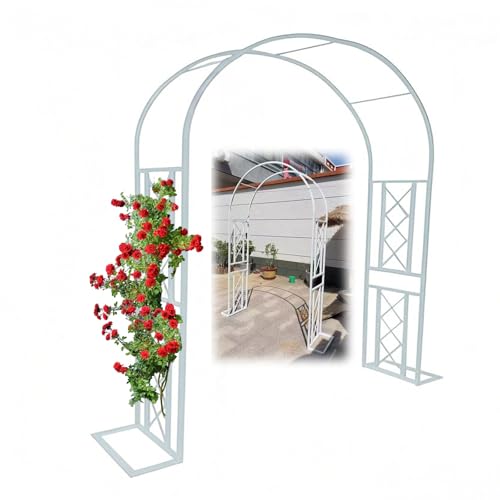 AJTXCSFOQL Rosenbogen Stabiles Metallgestell Torbogen Gartenbogen Rankgitter Rosenhilfe, Stahlrohr 20 mm, Garten Decoration und Verzierung Kletterer(Weiß,240x240cm(94.5"x94.5")) von AJTXCSFOQL