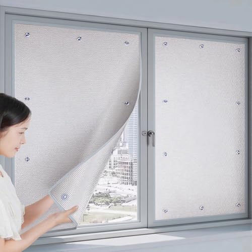 AJTXCSFOQL Rückstandslose Fensterfolie Sonnenschutzfolie 99％ UV-Schutz Sichtschutz Wärmeisolierung Alufolie 9 mm Dicke Verdunkelungsfolie für Fenster Innen Außen von AJTXCSFOQL