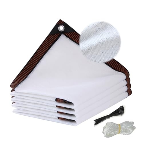 AJTXCSFOQL Schattiernetz Gewächshaus Weiß Sonnensegel Rechteckig Sonnenschutz Atmungsaktiv HDPE UV Schutz für Terrasse Pergola Balkon Garten Pflanze Hühnerstall Outdoor(9.5 x 16m) von AJTXCSFOQL