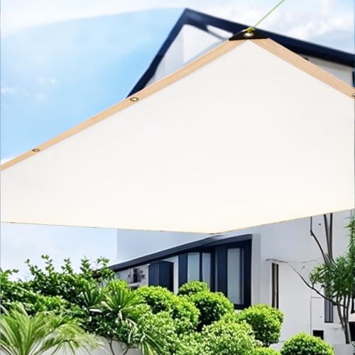 AJTXCSFOQL Weiß Schattiernetz Schattierungsnetz Garten, Schattennetz mit Ösen, 80% UV-Beständiges, Beschattungsnetz für Garten Pflanze Scheune Außen Hof(3 x 3.0m) von AJTXCSFOQL