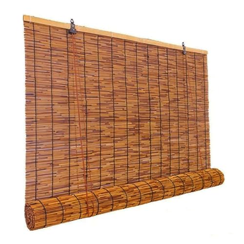 Bambusrollo Schilf Vorhang Natur Raffrollo Fensterrollo innen 50 65 85 90 105 125 130 145 150 Bambus Sichtschutz Sonnenschutz, Rollos für Garten, Balkon und Terrasse(70 x 210 cm) von AJTXCSFOQL