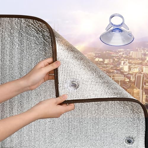 Fensterfolie Aluminiumfolie Isolierfolie Mit Saugnäpfen Sonnenschutzfolie Dachfenster Wärmeisolierung Fenster Folie Blickdicht Sichtschutzfolie für Glasfenster Heimbüro(160x210cm) von AJTXCSFOQL